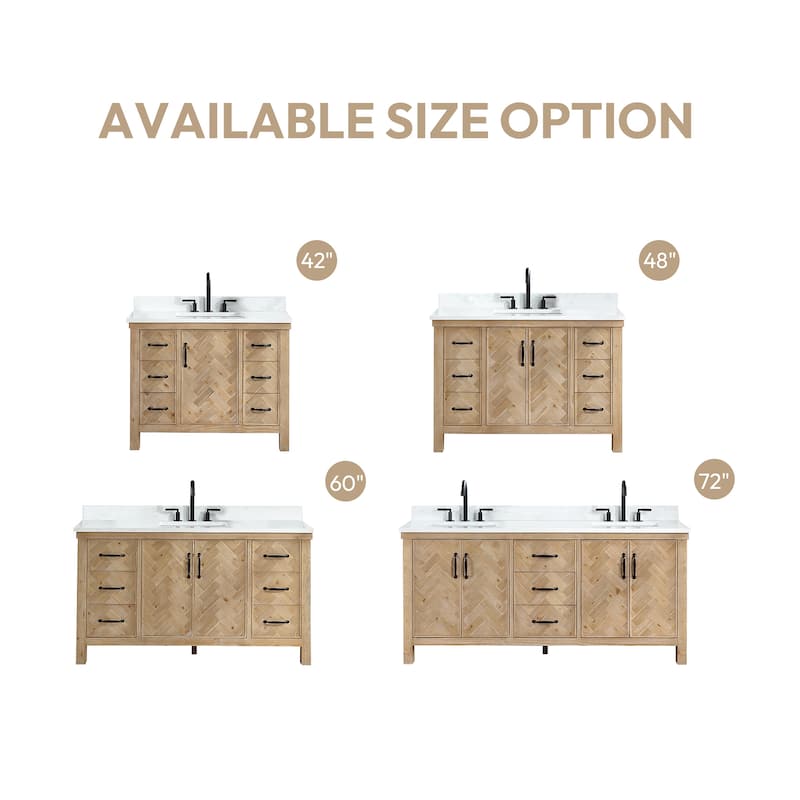 Javier Bath Vanity with Composite Stone Top without Mirror