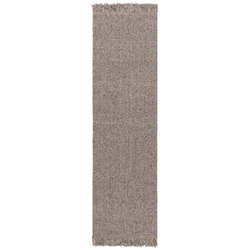 SAFAVIEH Flatweave Natural Wanja Fiber Farmhouse Wool & Jute Rug - 2'3" x 8' Runner - Charcoal