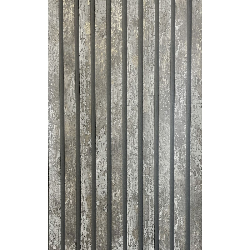 Fine Decor Oxidize Grey Vertical Slats Wallpaper