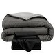 preview thumbnail 6 of 38, Bare Home Down Alternative Reversible Bed-in-a-Bag Grey/Light Grey, Sheet Set: Black - Full