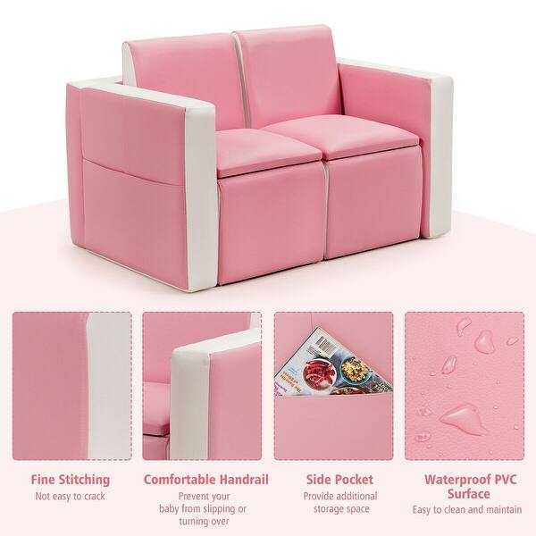Multi Functional Kids Sofa Table Chair Set Pink Pink Overstock 32049661 Find the perfect children's furniture, decor, accessories & toys at hayneedle, where you can buy online while you explore our room designs and curated looks for tips, ideas & inspiration to help you along the way. overstock com