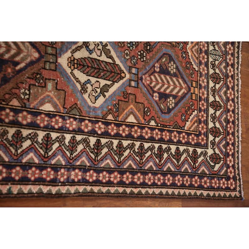 Bakhtiari Persian Vintage Area Rug Handmade Wool Carpet - 4'10"x 9'10"