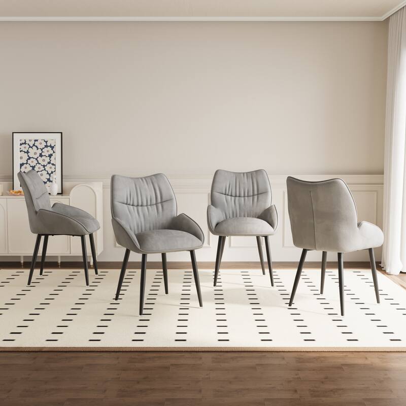 Luxury Velvet Dining Chair with High Rebound Seat Cushion and Stable Metal Frame