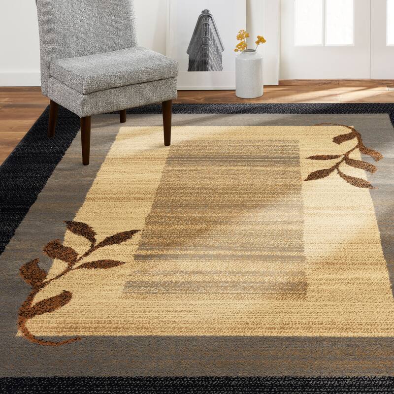 Home Dynamix Royalty Clover Contemporary Geometric Area Rug - 9'2"x12'6" - Black/Blue - Rectangle
