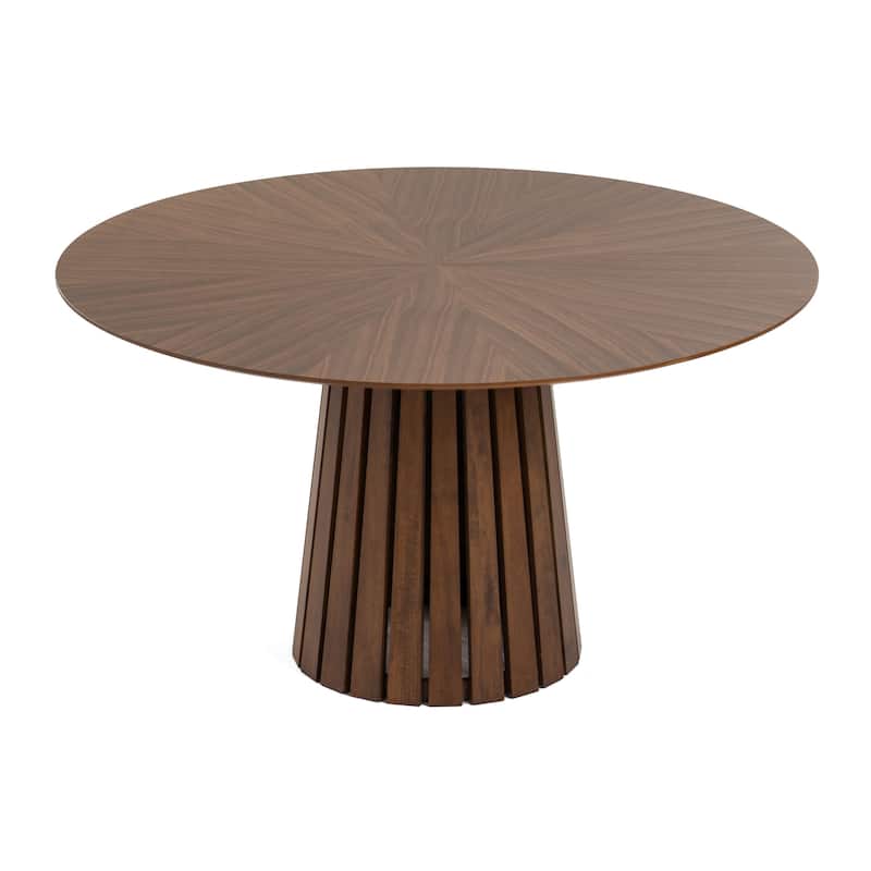 Modrest Weiss Mid-Century Modern Walnut Round Dining Table