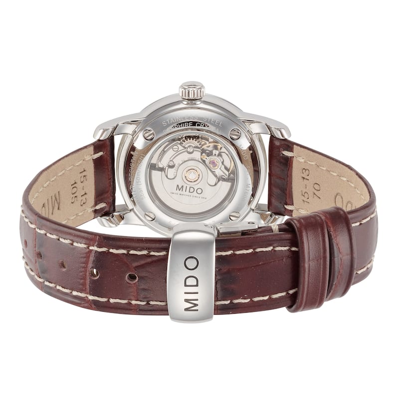 Mido Women's Baroncelli 29mm Black Dial Leather Automatic Watch - Brown - One Size