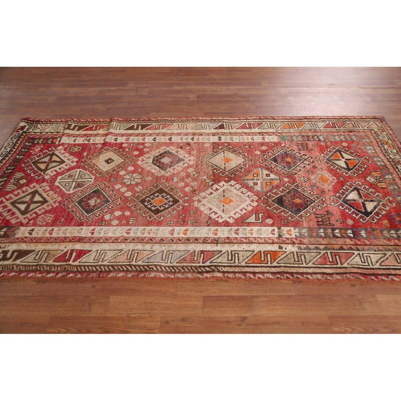 Hand Knotted Oriental 100% Wool Carpet Traditional Tribal Red Lori Area Rug - 7' 6'' X 3' 11''