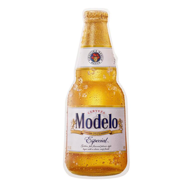 Modelo Cerveza Especial Beer Bottle Embossed Shaped Metal Sign - 25.4" x 9.75" - 25.4" H x 9.75" L x 0.12" D