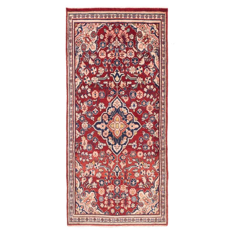 ECARPETGALLERY Hand-knotted Andelz Red Wool Rug - 4'0 x 9'1