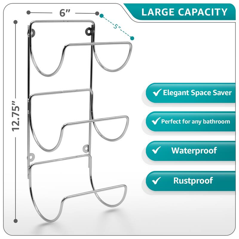 Sorbus Towel Holder for Bathroom Wall - 12 Level Wall Mounted Towel Rack - 6" L x 5" W x 12.75" H