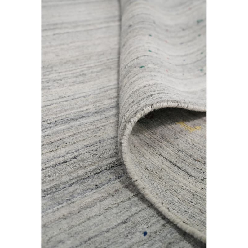 Hand Knotted Oriental Viscose Silk Carpet Tribal Animal Pictorial Greys & Charcoal Gabbeh Area Rug - 11' 7'' X 9' 6''