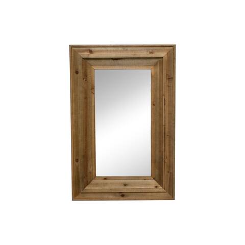 Wood Frame 24 X 36" Wall Mirror, Brown 36.0"H - 24.0" x 1.5" x 36.0"