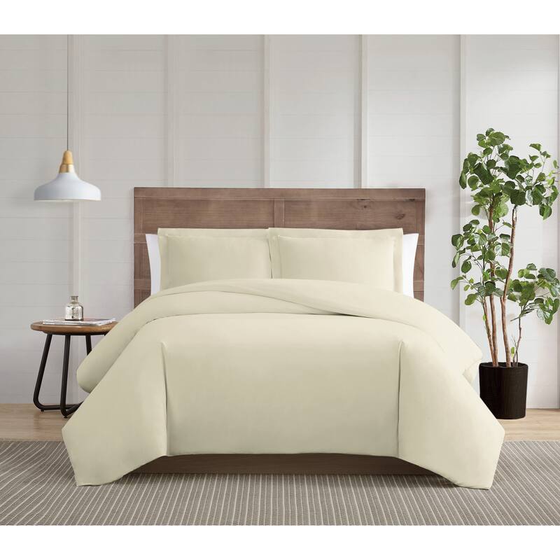 Truly Calm Silver Cool Antimicrobial 3 Piece Duvet Cover Set - Khaki - King