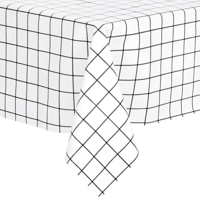 1 Pack Rectangle Tablecloth, Wrinkle Resistant Waterproof PVC Table Cover - White - 55x71inch