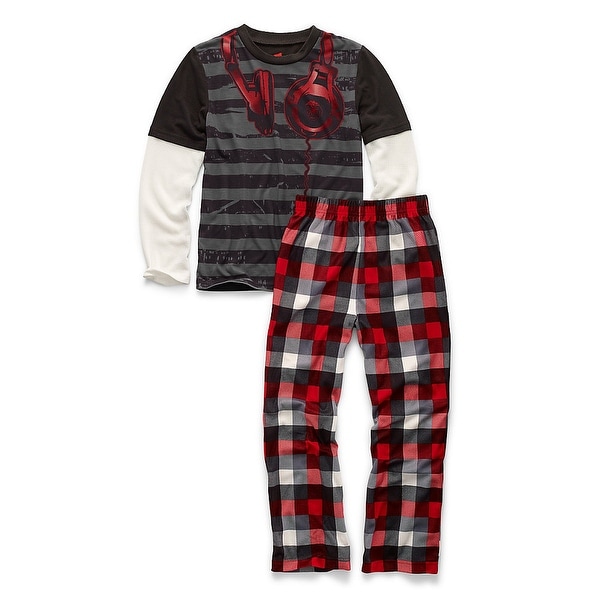 Hanes Boys' Sleepwear 2-Piece Set, Headphones Print - Size - 10/12 - Color - Headphones