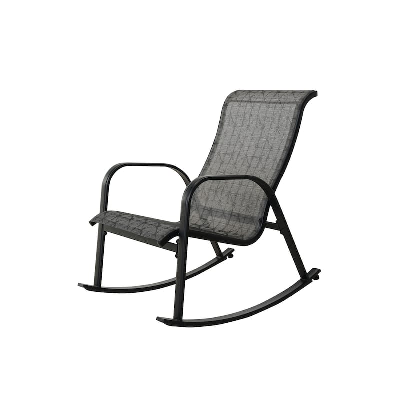 Outdoor Rocking Chair, Steel Rocker Seating Outside for Front Porch, Garden, Patio, Backyard