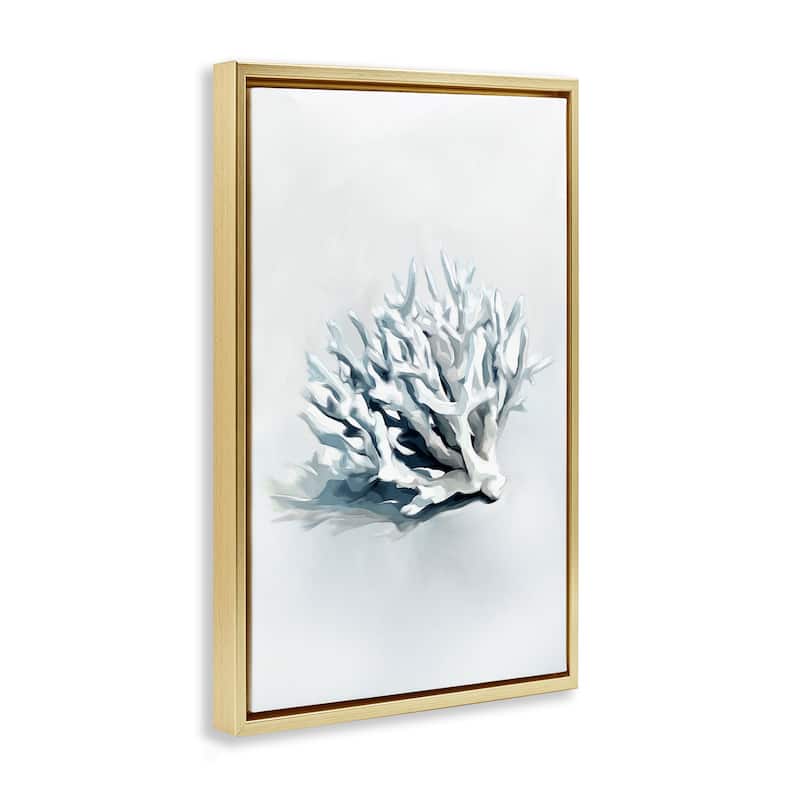 Stupell Subtle Staghorn Coral Framed Floater Canvas Wall Art Design By Ramona Murdock