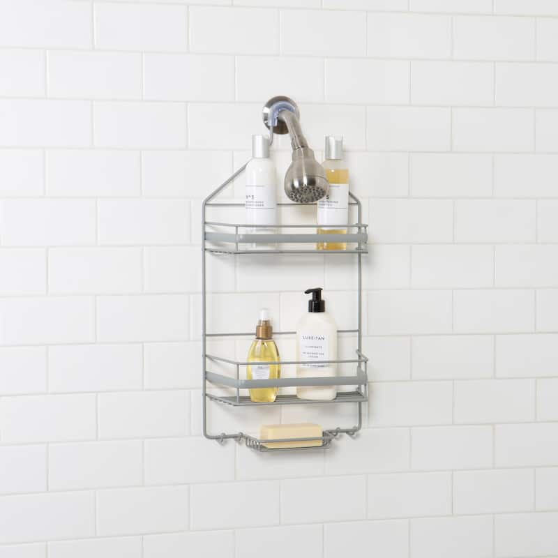 Bath Bliss Regency Shower Caddy in Grey - 10.63 x 4.69 x 22.06