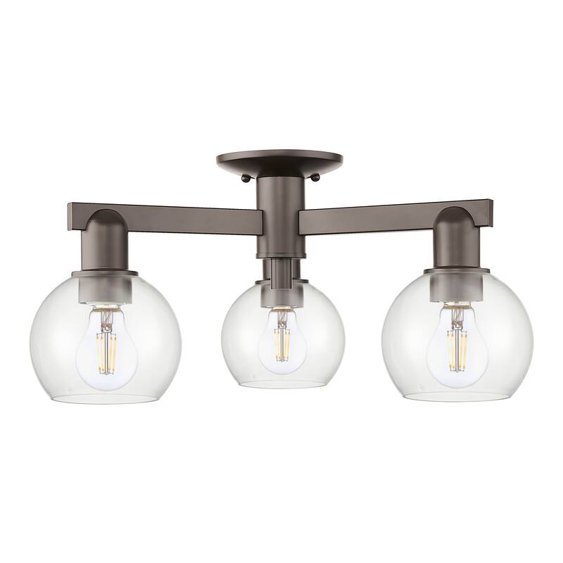Innovations Lighting Endless Possibilities Arcadia - Athens - 3 Light 23" Semi-Flush Mount - Clear/Oil Rubbed Bronze