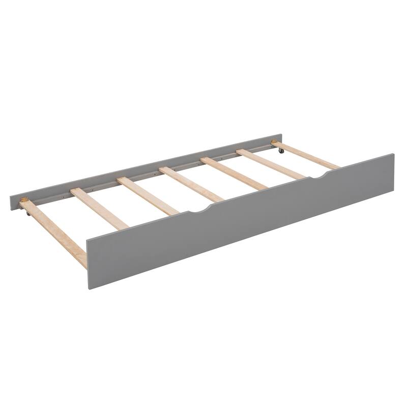 Wooden House Bed With Trundle