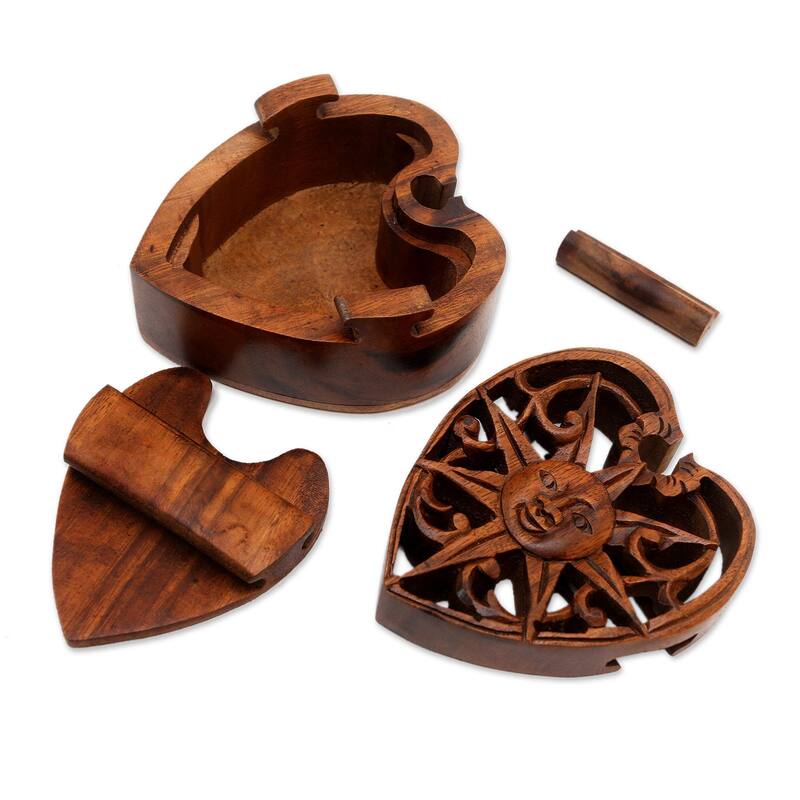 Novica Handmade Sun Of Love Wood Puzzle Box