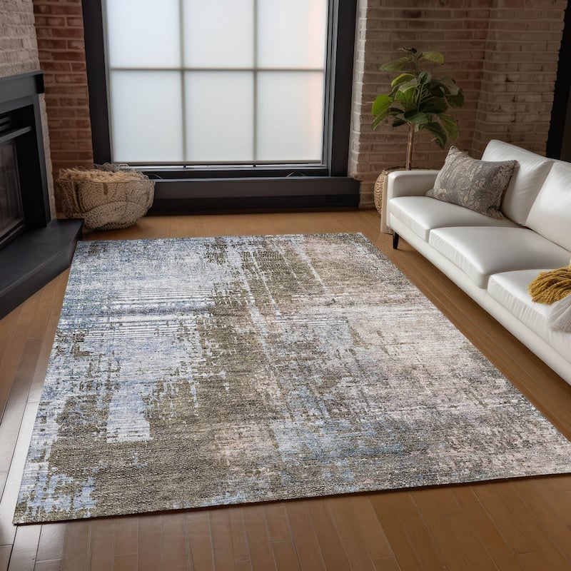 Machine Washable Indoor/ Outdoor Chantille Modern Ombre Rug