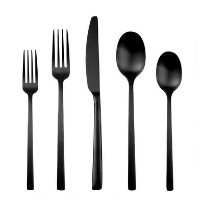 Beacon Black Satin 45-Piece Flatware Set