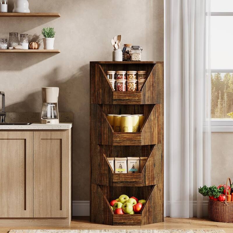 4-Tier Fruit and Vegetable Storage Rack for Kitchen Living Room