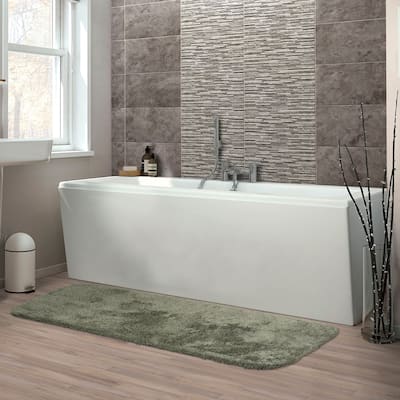 Finest Luxury Washable Nylon Shag Bath Rug, or Set in Deep Fern
