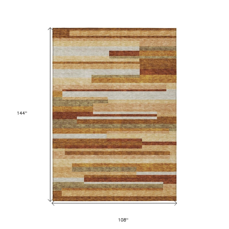 HomeRoots Striped Transitional Rectangle Outdoor Rug