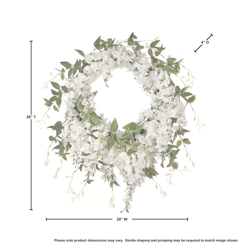 Wisteria And Natural Touch Tradescantia Wreath 22"