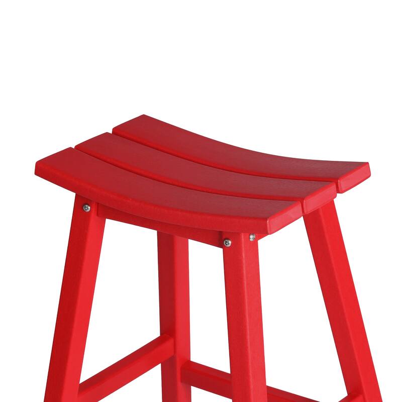 Laguna Hdpe All Weather Outdoor Patio 29" Saddle Seat Bar Stool (Set Of 2)
