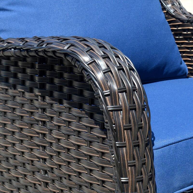 OVIOS 7-piece Patio Swivel Chair Set with 42" Fire Table