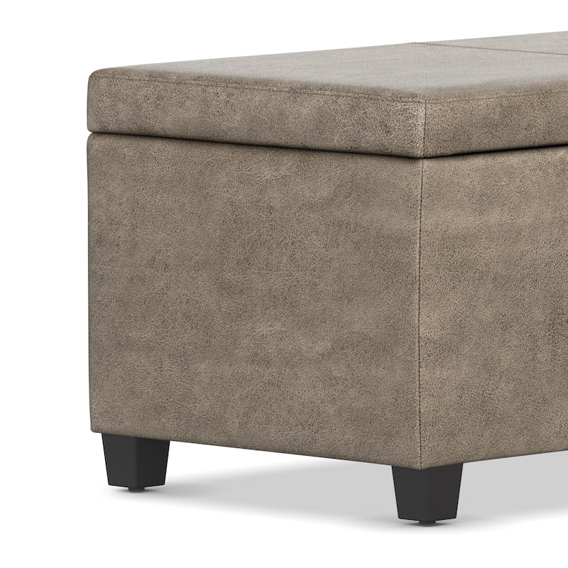 WYNDENHALL Franklin 48-in. Wide Contemporary Rectangular Storage Ottoman