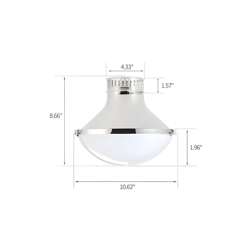 10 in.Collar Metal Round Bowl Flush Mount