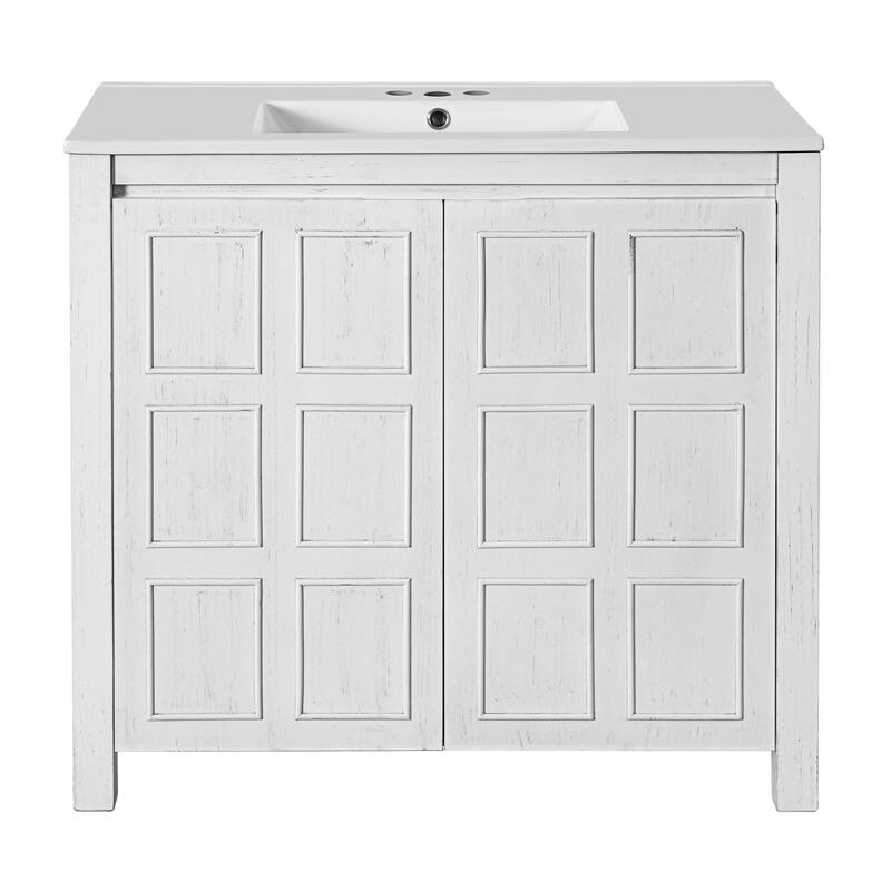 Roomfitters 36" Bathroom Vanity with Ceramic Sink and Storage Cabinet