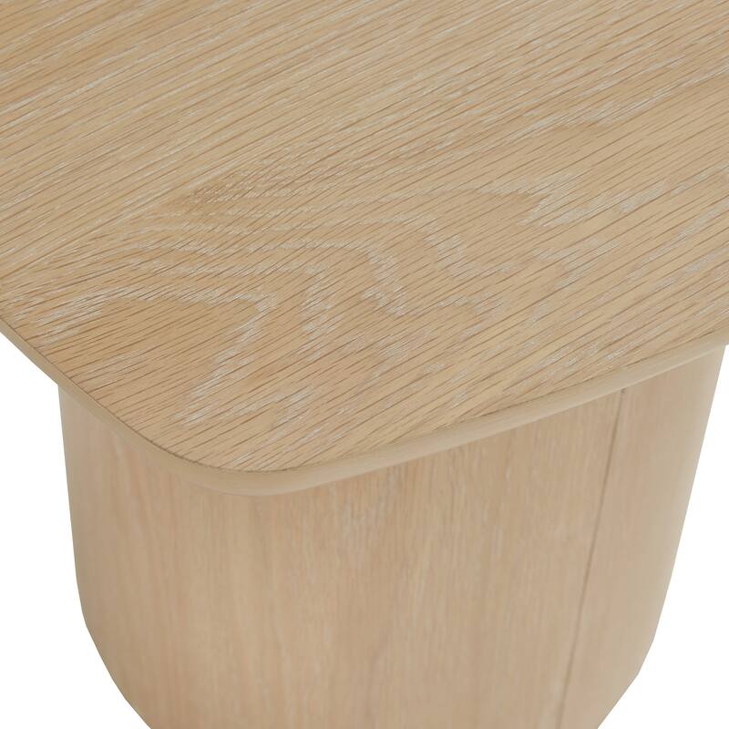 Edo Contemporary Oak-Finished Table with Sturdy Column Base by iNSPIRE Q Modern