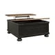preview thumbnail 15 of 14, Valebeck Black/Brown Casual Square Lift Top Cocktail Table - 36" W x 36" D x 18" H