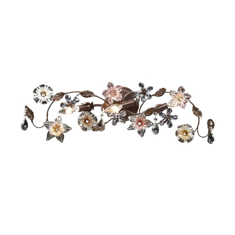 Elk Home Cristallo Fiore Deep Rust Crystal 3 Light Vanity Light