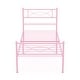 preview thumbnail 12 of 10, Yoneston Easy-to-assemble Metal Twin Platform Bed Frame with Under-bed Storage Pink