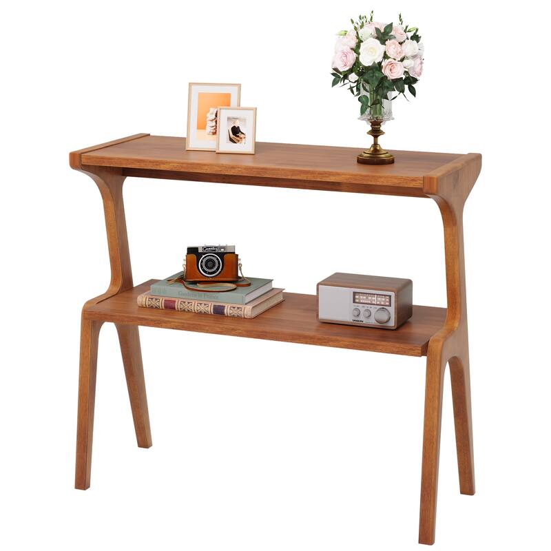 Modern SideTable with Storage Shelf, Sofa End Table with Solid Wood Legs, Bedside Table, Nightstand for Bedroom, Living Room