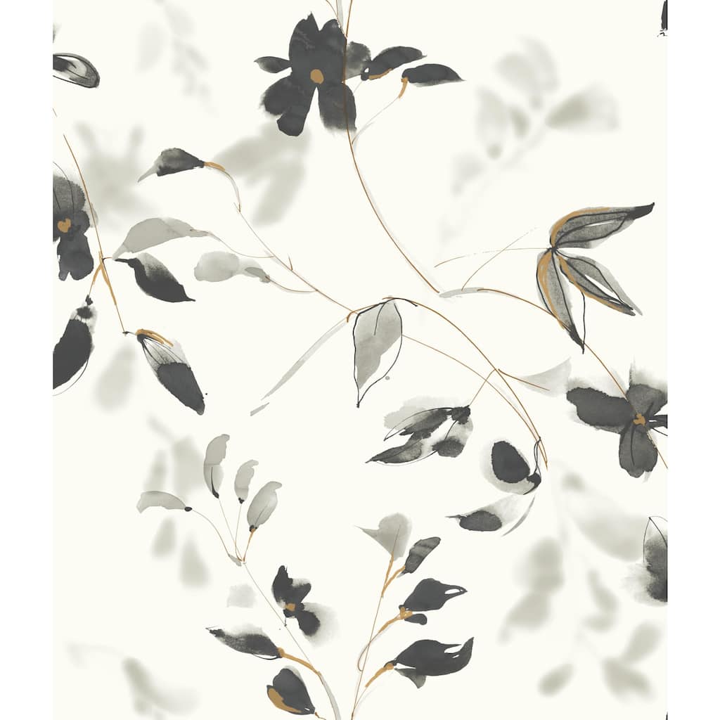 York Wallcoverings Linden Flower Black Wallpaper