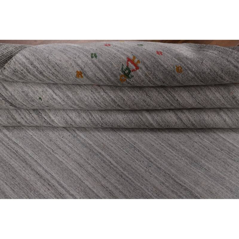 Striped Gabbeh Indian Area Rug Handmade Wool Carpet - 9'3" x 11'8"