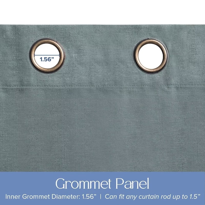 Linen Slub Blackout Grommet Curtain Pair(2 Panels)