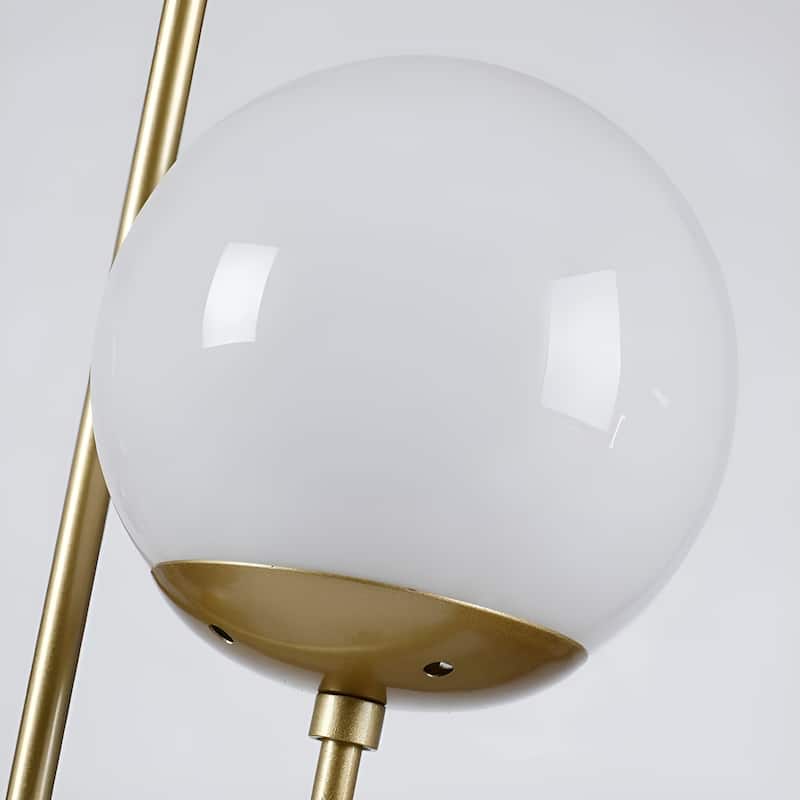 5-Light Linear Apollo Globe Opal Glass Pendant Kitchen Island Horizontal Chandelier