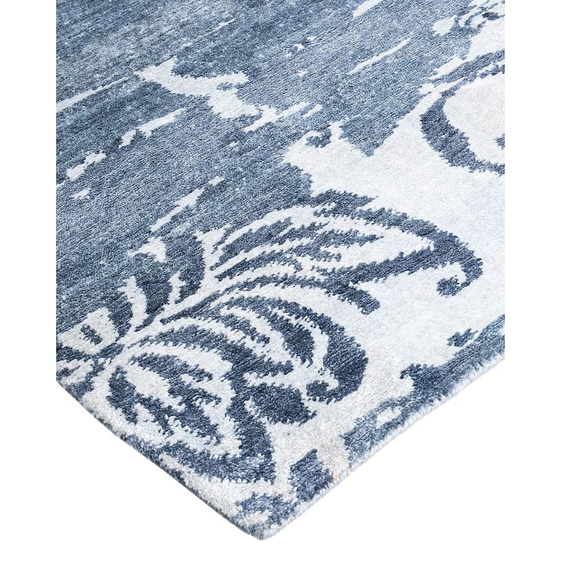 Modern One-of-a-Kind Hand-Knotted Area Rug - Gray, 9' 2" x 12' 0" - 9' 2" x 12' 0"