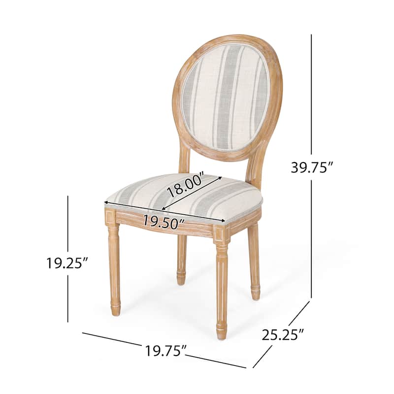 Phinnaeus French Country Fabric Dining Chairs (Set of 2) by Christopher Knight Home