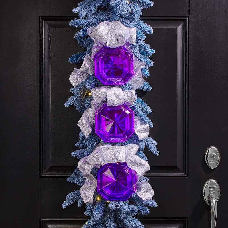6" Acrylic Square Precious Gem Ornament Set of 3 - Multi