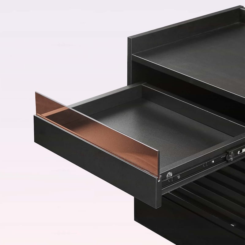 Nightstand with Charging Station,LED Lights,and 2 Drawers,for Bedroom or Living Room