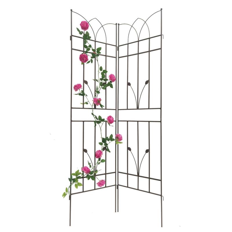 2 Pack Outdoor Metal Garden Rustproof Trellis for Climbing Plants
